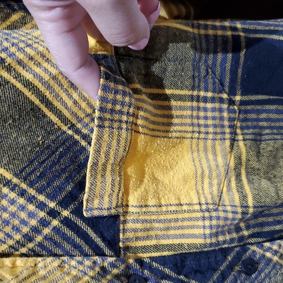 VTG TONY HAWK PLAID YELLOW BLACK LONG SLEEVE SHIRT SKATEBOARD GRIND - Picture 5 of 6